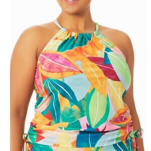 Time and Tru Top Tankini Floral women's sz S